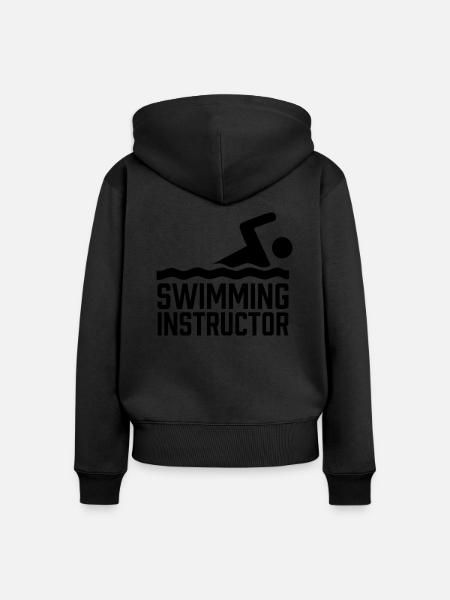 Swimming Instructor Swimming Coach Swimming Course Profession - Women's Premium Organic Zip Hoodie - black