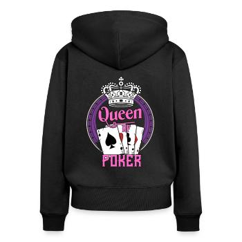 Poker Queen - Women's Premium Organic Zip Hoodie - black - Back - Julia (174cm)