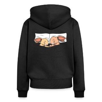 Pajamas Pajamas Rabbit Sleeping Shirt Nightgown - Women's Premium Organic Zip Hoodie - black - Back - Julia (174cm)