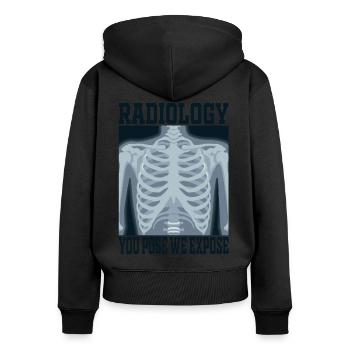 Radiologist X-ray technician X-ray image doctor - Women's Premium Organic Zip Hoodie - black - Back - Julia (174cm)