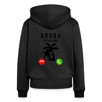 Aruba - Women's Premium Organic Zip Hoodie - black - Back - Julia (174cm)