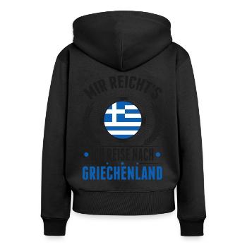 Griechenland Urlaub Rhodos Kreta Reise - Frauen Premium Bio Zip Hoodie - Schwarz - Hinten - Julia (174cm)