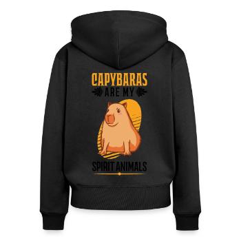 Capybara Spirit Animal Wasserschwein Capibara - Sweat à capuche zippé Premium bio Femme - noir - Dos - Julia (174cm)