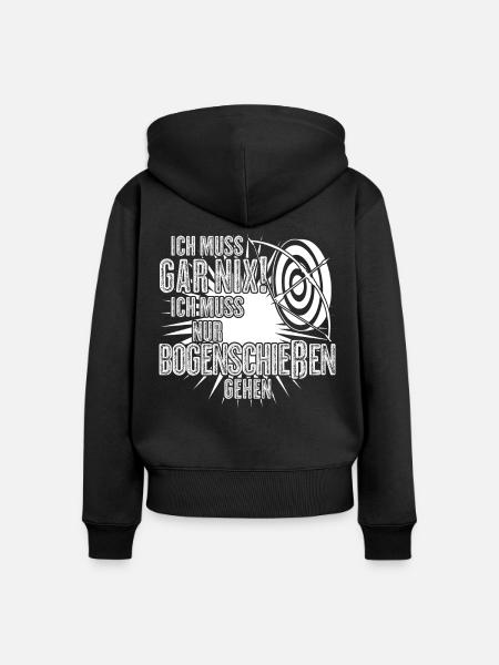 Recurvebogen Compoundbogen Bogenschießen - Frauen Premium Bio Zip Hoodie - Schwarz