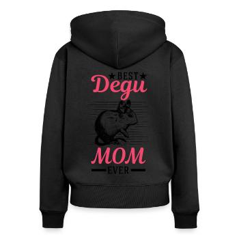 Best Degu Mom Ever Rodent Degus - Women's Premium Organic Zip Hoodie - black - Back - Julia (174cm)