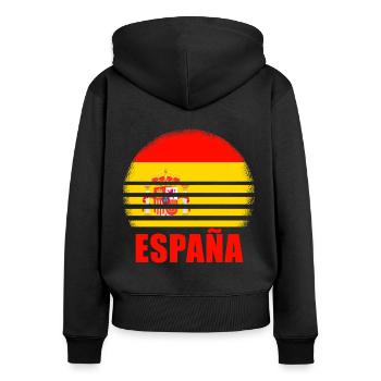 Spanien Spanische Flagge USA Mallorca Madrid Ameri - Frauen Premium Bio Zip Hoodie - Schwarz - Hinten - Julia (174cm)