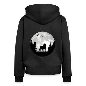 Großer Schweizer Sennenhund Herzschlag - Frauen Premium Bio Zip Hoodie - Schwarz - Hinten - Julia (174cm)