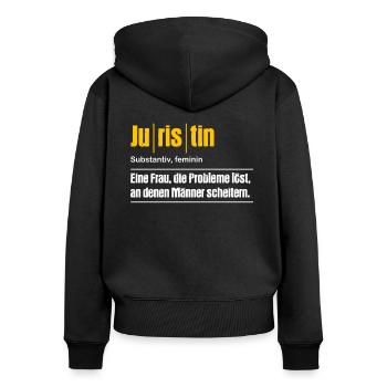 Juristin Anwältin Jurastudentin Jura Studium - Frauen Premium Bio Zip Hoodie - Schwarz - Hinten - Julia (174cm)