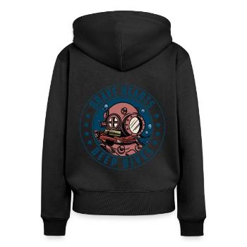 Taucher Freitauchen Tauchgang Gerätetauchen Tauche - Frauen Premium Bio Zip Hoodie - Schwarz - Hinten - Julia (174cm)