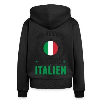 Italien Urlaub Bibione Reise Lignano Geschenk - Frauen Premium Bio Zip Hoodie - Schwarz - Hinten - Julia (174cm)