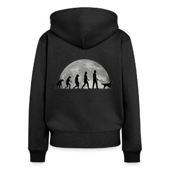 Setter anglais Evolution Moon Setter anglais - Sweat à capuche zippé Premium bio Femme - noir - Dos - Julia (174cm)