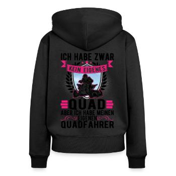 Quad Quadfahrer Quad Bike ATV 4x4 - Frauen Premium Bio Zip Hoodie - Schwarz - Hinten - Julia (174cm)