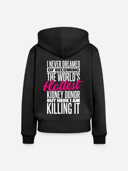 Nierenspender-Transplantation - Frauen Premium Bio Zip Hoodie - Schwarz