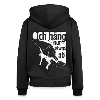 Berg Klettern Ich Häng Nur Etwas Ab Berg Kletterer - Frauen Premium Bio Zip Hoodie - Schwarz - Hinten - Julia (174cm)