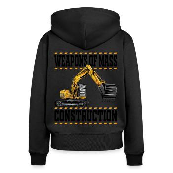 Weapons Of Mass Construction - Excavator Construction Workers - Women's Premium Organic Zip Hoodie - black - Back - Julia (174cm)