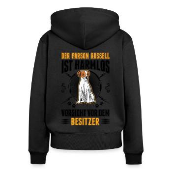 Parson Russell Terrier Besitzer - Frauen Premium Bio Zip Hoodie - Schwarz - Hinten - Julia (174cm)