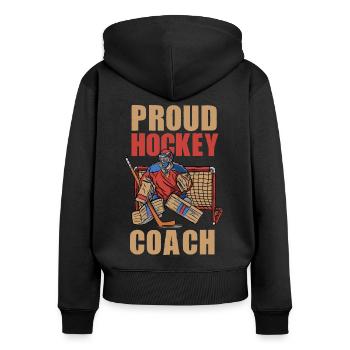 Ice Hockey Coach Ice Hockey Players Ice Hockey Schl - Women's Premium Organic Zip Hoodie - black - Back - Julia (174cm)