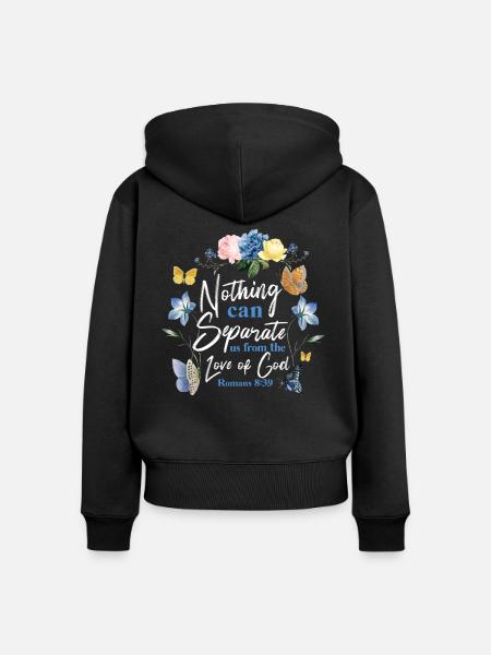 Christian Bible Verse Butterfly - Frauen Premium Bio Zip Hoodie - Schwarz