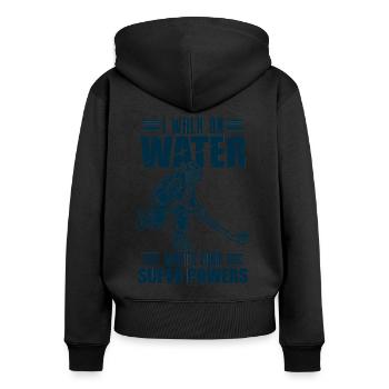 Entraîneur de hockey sur glace Joueurs de hockey sur glace Hockey sur glace Schl - Sweat à capuche zippé Premium bio Femme - noir - Dos - Julia (174cm)