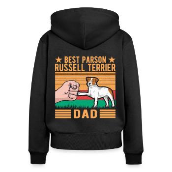Best Parson Russell Terrier Dad - Women's Premium Organic Zip Hoodie - black - Back - Julia (174cm)
