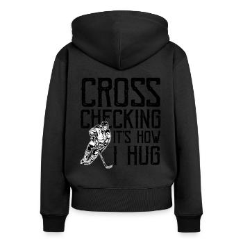 Ice Hockey Coach Ice Hockey Players Ice Hockey Schl - Women's Premium Organic Zip Hoodie - black - Back - Julia (174cm)