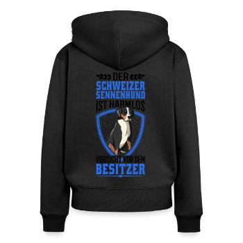Großer Schweizer Sennenhund Besitzer - Frauen Premium Bio Zip Hoodie - Schwarz - Hinten - Julia (174cm)
