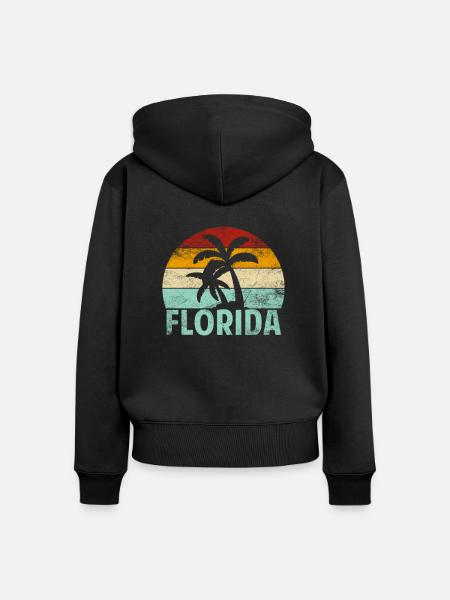 Florida - Frauen Premium Bio Zip Hoodie - Schwarz