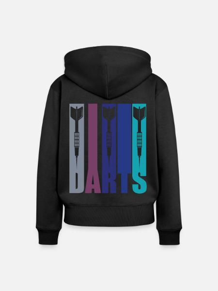 Dartgeschenk - Dartpfeile - Frauen Premium Bio Zip Hoodie - Schwarz