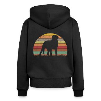 Grand chien de montagne suisse - Sweat à capuche zippé Premium bio Femme - noir - Dos - Julia (174cm)