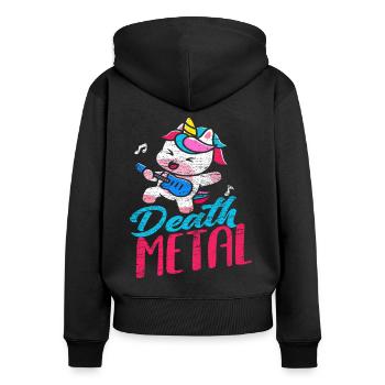 Unicorn Metal Musique Death Metal - Sweat à capuche zippé Premium bio Femme - noir - Dos - Julia (174cm)