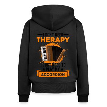 Akkordeon Ziehharmonika Akkordeonist - Frauen Premium Bio Zip Hoodie - Schwarz - Hinten - Julia (174cm)