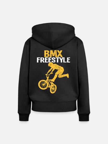 BMX freestyle - Frauen Premium Bio Zip Hoodie - Schwarz