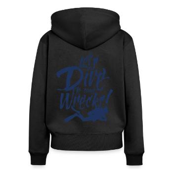 Wreck Diver Plongée Diver Plongée sur épave - Sweat à capuche zippé Premium bio Femme - noir - Dos - Julia (174cm)