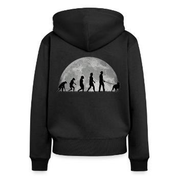 Grand chien de montagne suisse - Sweat à capuche zippé Premium bio Femme - noir - Dos - Julia (174cm)