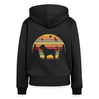 Kangal Retro Anatolischer Hirtenhund - Frauen Premium Bio Zip Hoodie - Schwarz - Hinten - Julia (174cm)