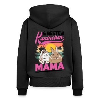 Beste Kaninchen Mama Häschen Hase Kaninchen - Frauen Premium Bio Zip Hoodie - Schwarz - Hinten - Julia (174cm)