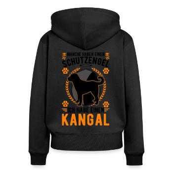 Kangal Schutzengel Hirtenhund Kangal - Frauen Premium Bio Zip Hoodie - Schwarz - Hinten - Julia (174cm)