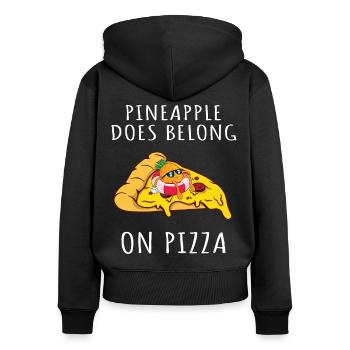 Pizza Hawaii Pineapple Pizza Food - Women's Premium Organic Zip Hoodie - black - Back - Julia (174cm)