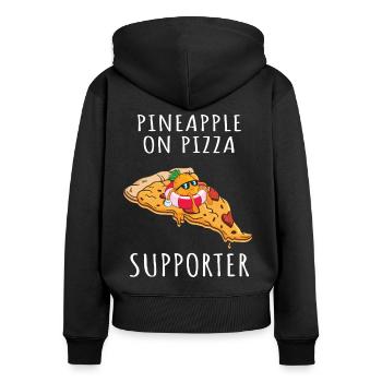 Pizza Hawaii Pineapple Pizza Food - Women's Premium Organic Zip Hoodie - black - Back - Julia (174cm)