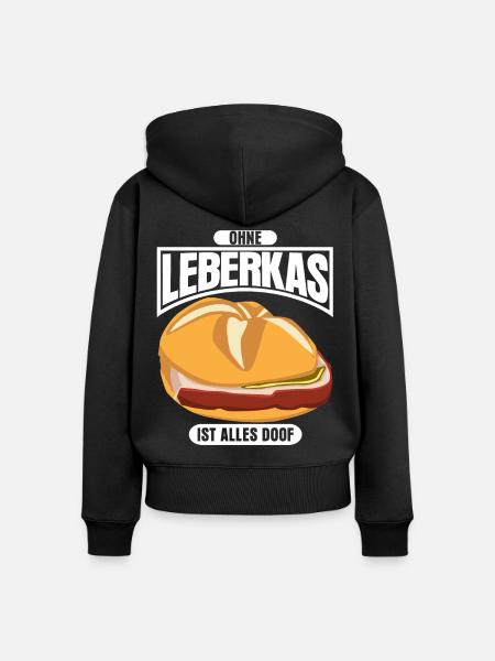 Leberkas Leberkassemmel Leberkäse - Frauen Premium Bio Zip Hoodie - Schwarz