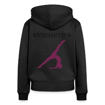Gymnastics Geräteturnen Kunstturnen - Frauen Premium Bio Zip Hoodie - Schwarz - Hinten - Julia (174cm)