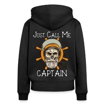 Sailing - Just call me Captain - Women's Premium Organic Zip Hoodie - black - Back - Julia (174cm)