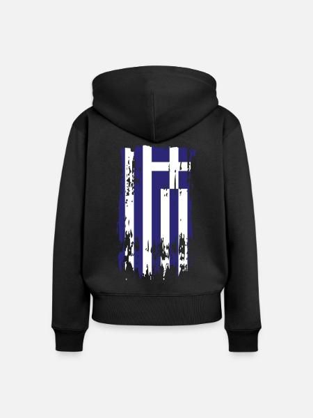 Greece Greece Greece - Frauen Premium Bio Zip Hoodie - Schwarz