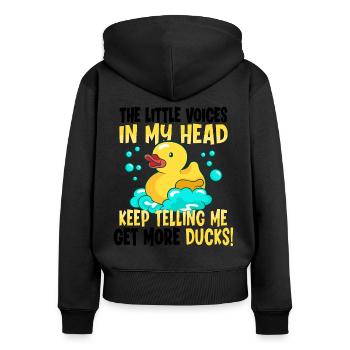 Rubber Duck Ducks Bubbles Duck lover Cute Duck - Frauen Premium Bio Zip Hoodie - Schwarz - Hinten - Julia (174cm)