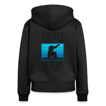 Snowboarding Snowboard Ski Skiing - Women's Premium Organic Zip Hoodie - black - Back - Julia (174cm)