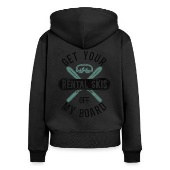 Snowboarding Snowboard Ski Skiing - Sweat à capuche zippé Premium bio Femme - noir - Dos - Julia (174cm)