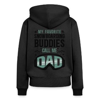 Snowboarding Snowboard Dad My - Frauen Premium Bio Zip Hoodie - Schwarz - Hinten - Julia (174cm)