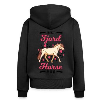 Best Fjord Horse Mom Norwegian Fjord Horse - Women's Premium Organic Zip Hoodie - black - Back - Julia (174cm)