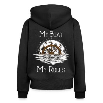 Sailing - My Boat my Rules - Women's Premium Organic Zip Hoodie - black - Back - Julia (174cm)