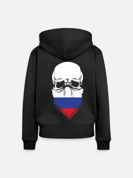 RUSSIA - Frauen Premium Bio Zip Hoodie - Schwarz